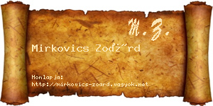 Mirkovics Zoárd névjegykártya
